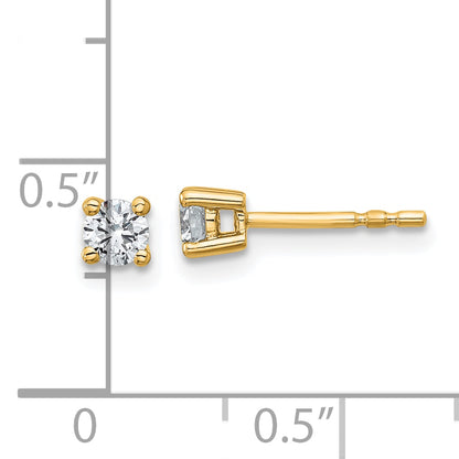 10K Yellow Gold Round 4-Prong .33Ct. Diamond Stud Earrings