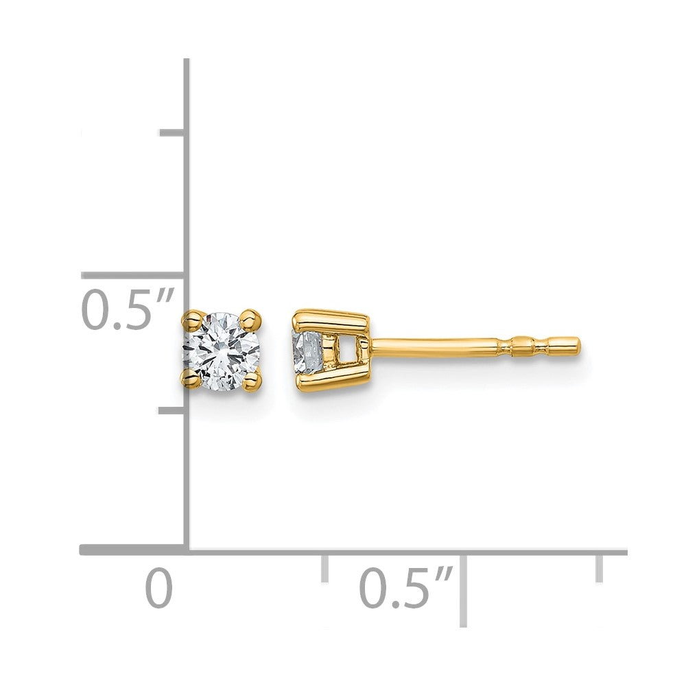 14k Yellow Gold 1/3 ctw Lab Grown Diamond VS/SI+ G+ Round 4 Prong Heavy Wt. Stud Earrings