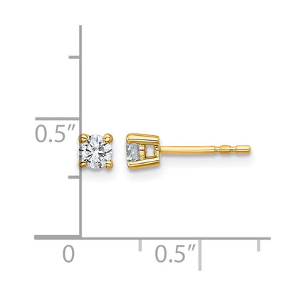 14k Yellow Gold 1/3 ctw Lab Grown Diamond VS/SI+ G+ Round 4 Prong Heavy Wt. Stud Earrings