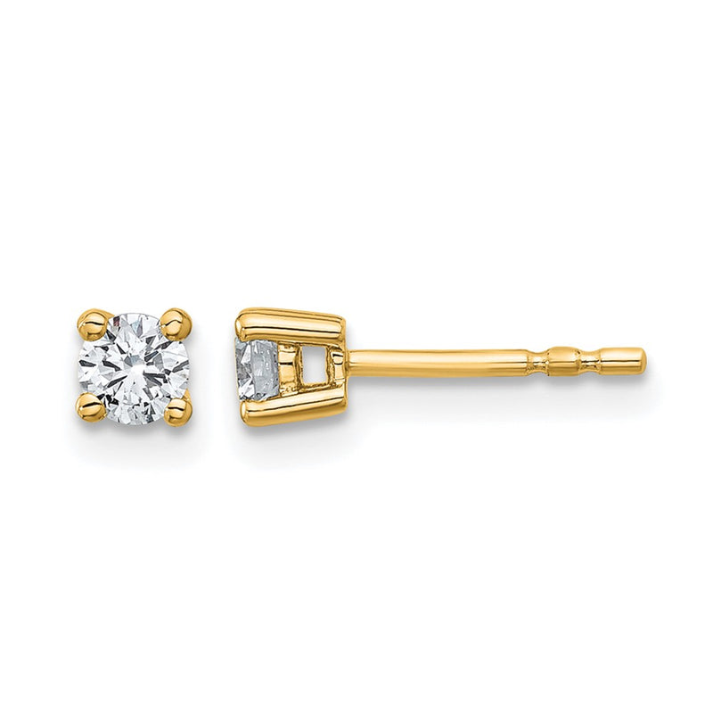10K Yellow Gold Round 4-Prong .33Ct. Diamond Stud Earrings