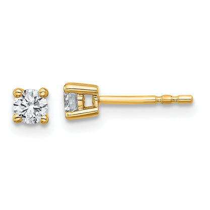 10K Yellow Gold Round 4-Prong .33Ct. Diamond Stud Earrings