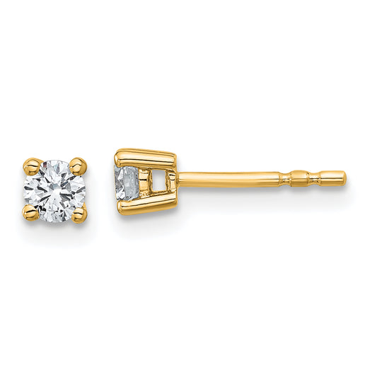 10K Yellow Gold Round 4-Prong .33Ct. Diamond Stud Earrings