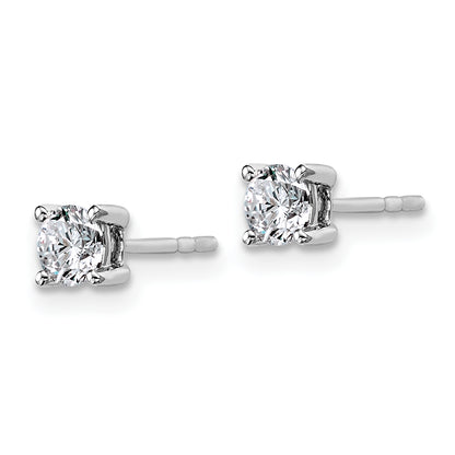 10K White Gold Round 4-Prong .50Ct. Diamond Stud Earrings