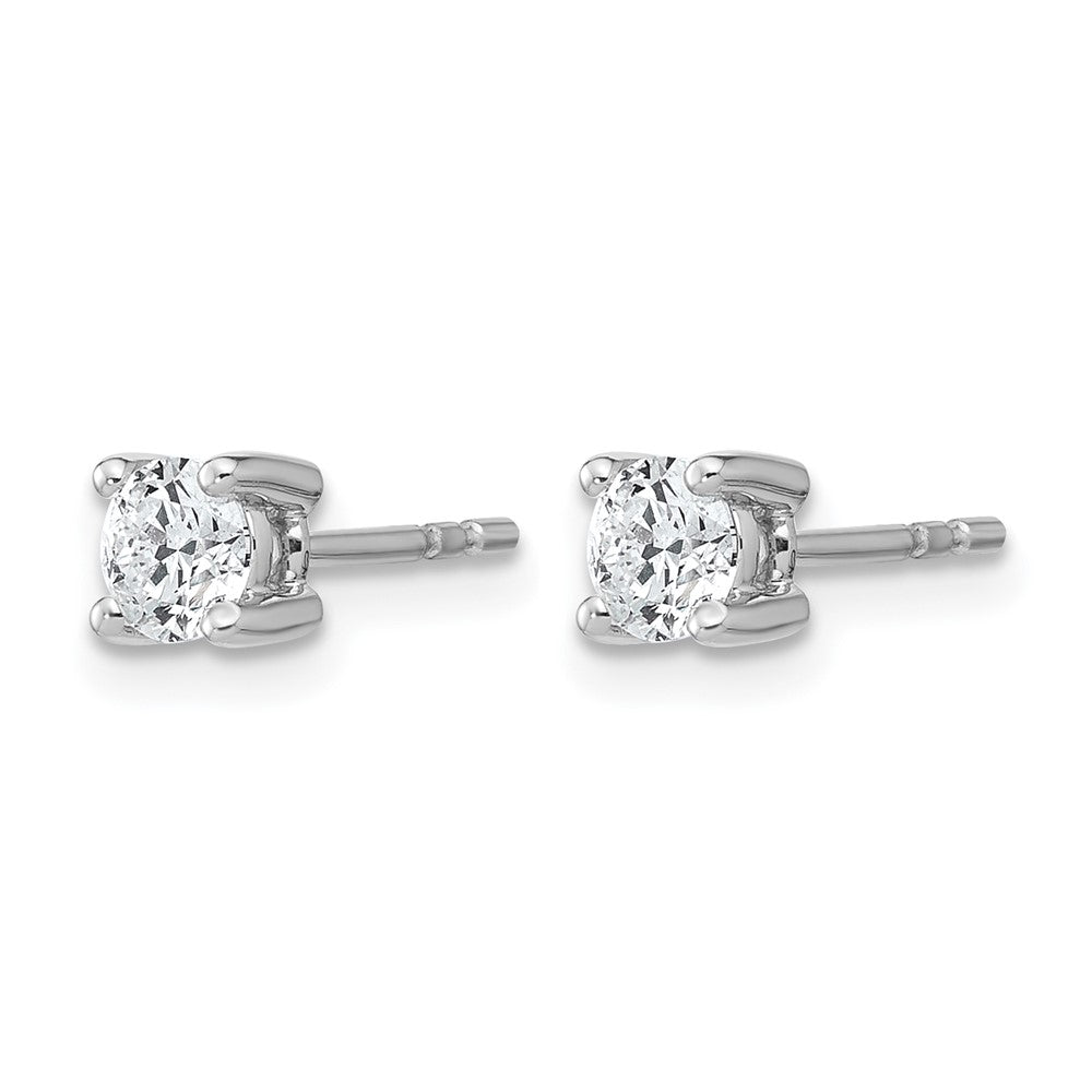 14K White Gold 1/2 Ctw Certified Lab Grown Diamond Vs+ F+ Round 4 Prong Heavy Wt. Stud Earrings