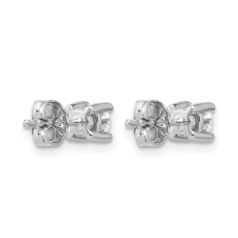 14K White Gold 1/2 Ctw Certified Lab Grown Diamond Vs+ F+ Round 4 Prong Heavy Wt. Stud Earrings