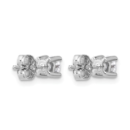 14K White Gold 1/2 Ctw Certified Lab Grown Diamond Vs+ F+ Round 4 Prong Heavy Wt. Stud Earrings