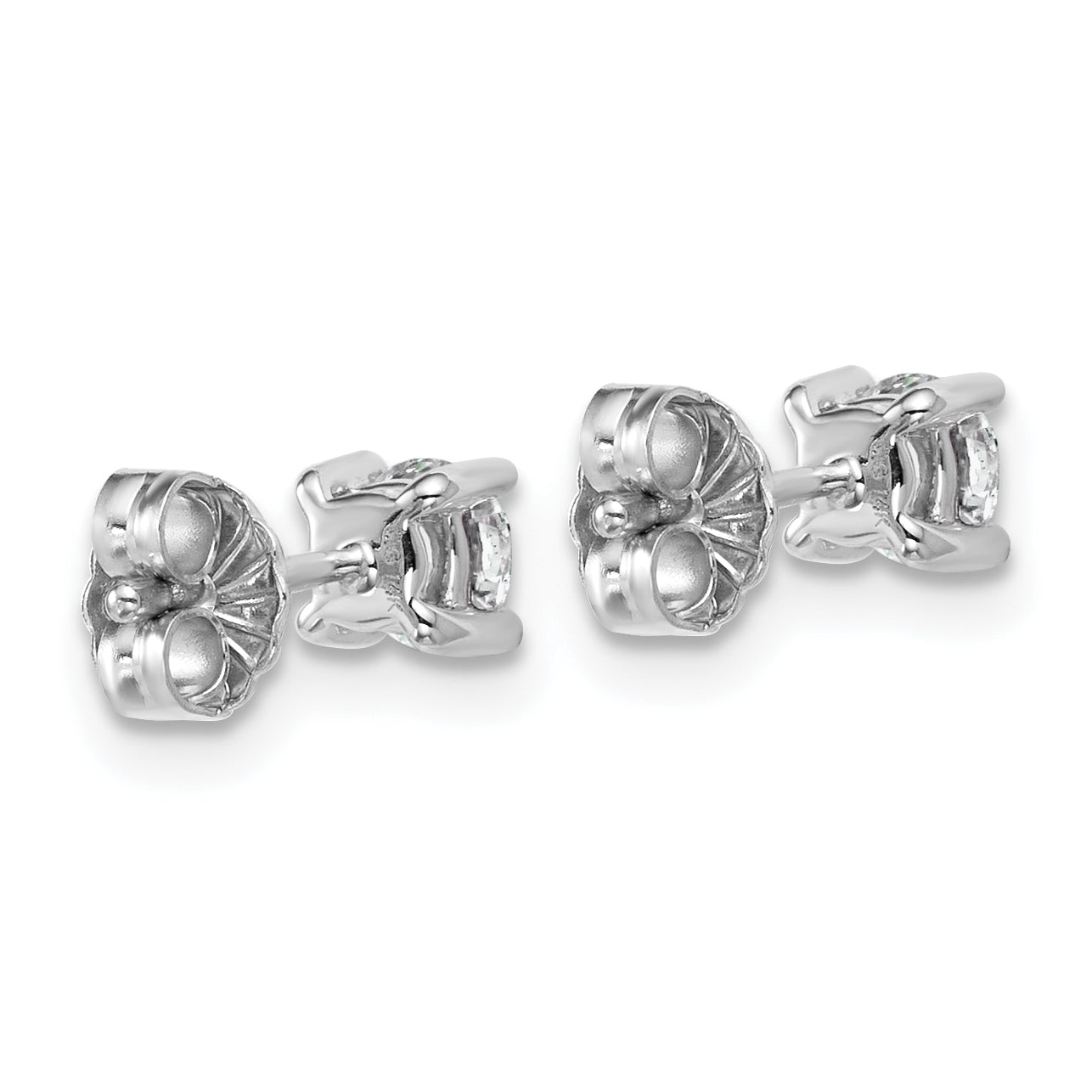 10K White Gold Round 4-Prong .50Ct. Diamond Stud Earrings
