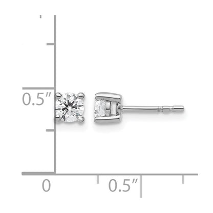 14K White Gold 1/2 Ctw Certified Lab Grown Diamond Vs+ F+ Round 4 Prong Heavy Wt. Stud Earrings