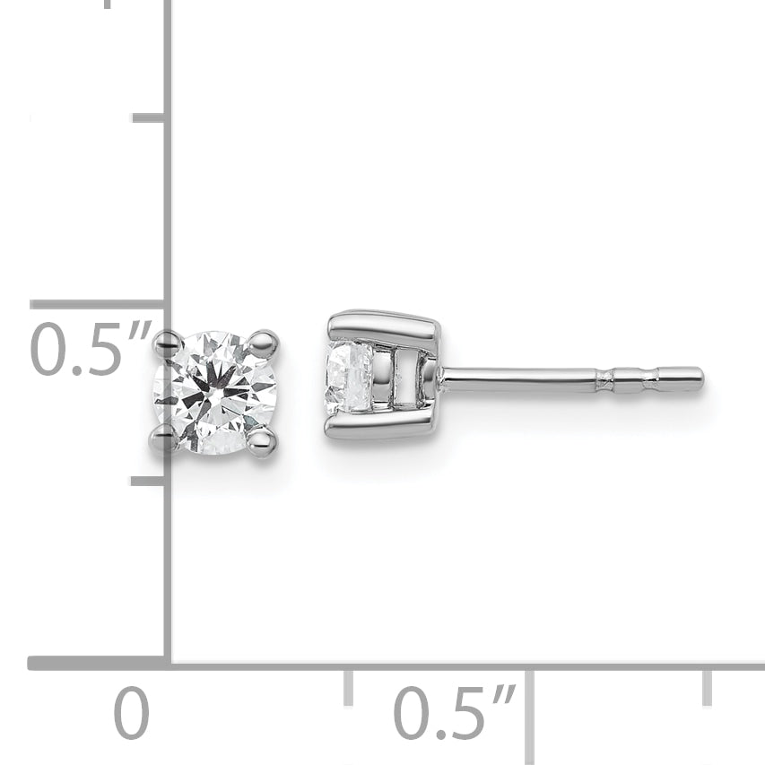 10K White Gold Round 4-Prong .50Ct. Diamond Stud Earrings
