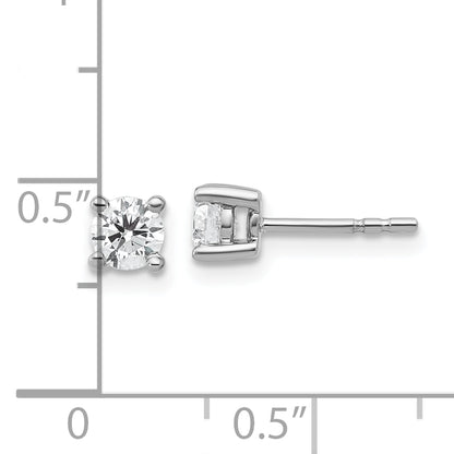 10K White Gold Round 4-Prong .50Ct. Diamond Stud Earrings