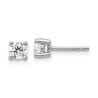 10K White Gold Round 4-Prong .50Ct. Diamond Stud Earrings