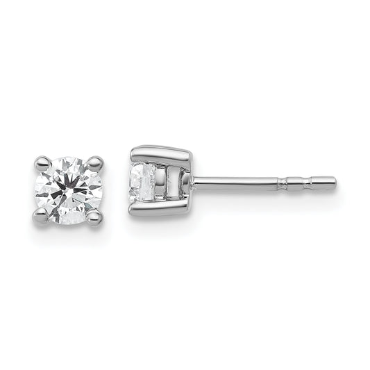 10K White Gold Round 4-Prong .50Ct. Diamond Stud Earrings