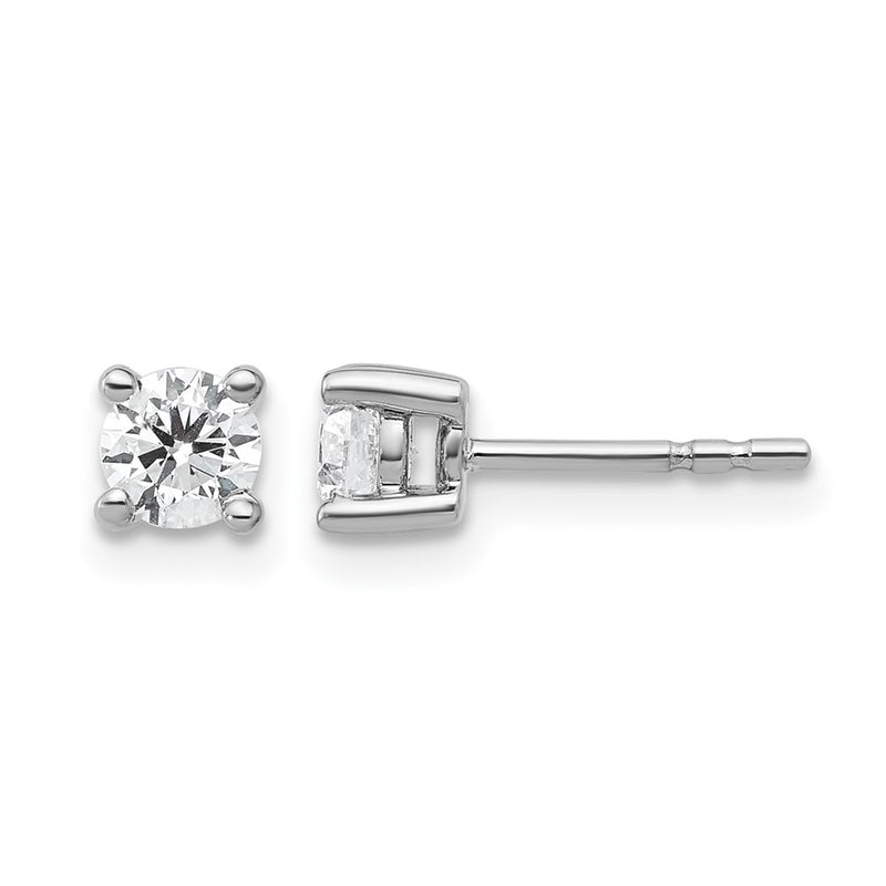 10K White Gold Round 4-Prong .50Ct. Diamond Stud Earrings