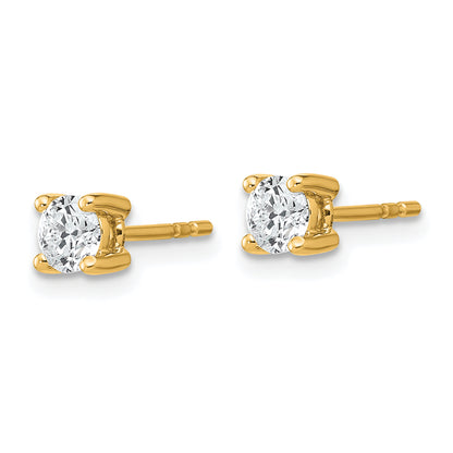 10K Yellow Gold Round 4-Prong .50Ct. Diamond Stud Earrings