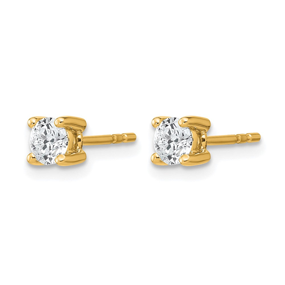 10K Yellow Gold Round 4-Prong .50Ct. Diamond Stud Earrings