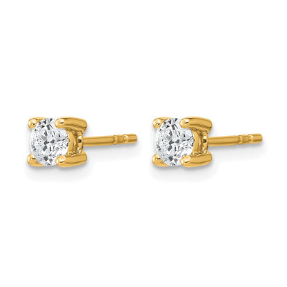 10K Yellow Gold Round 4-Prong .50Ct. Diamond Stud Earrings