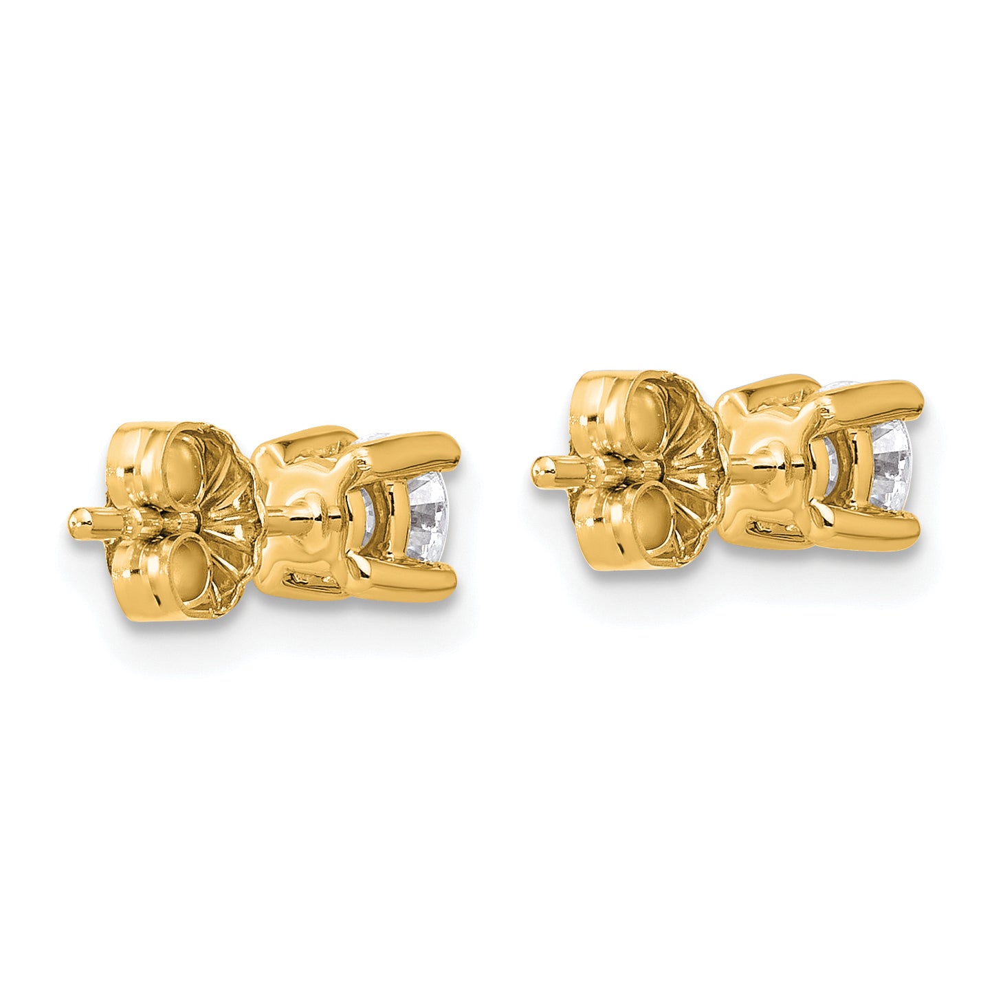 10K Yellow Gold Round 4-Prong .50Ct. Diamond Stud Earrings