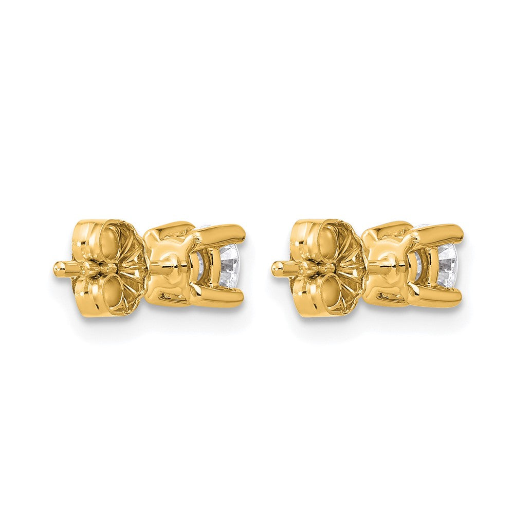 10K Yellow Gold Round 4-Prong .50Ct. Diamond Stud Earrings