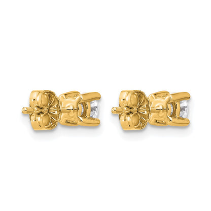 10K Yellow Gold Round 4-Prong .50Ct. Diamond Stud Earrings
