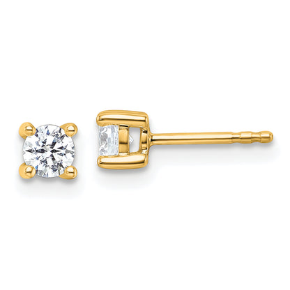 10K Yellow Gold Round 4-Prong .50Ct. Diamond Stud Earrings