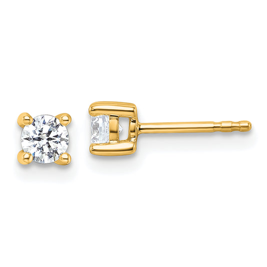 10K Yellow Gold Round 4-Prong .50Ct. Diamond Stud Earrings