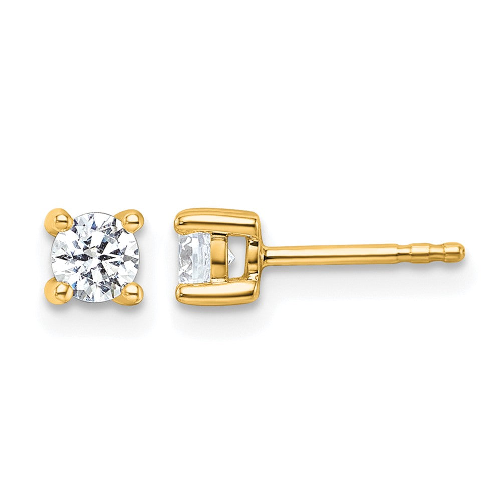 10K Yellow Gold Round 4-Prong .50Ct. Diamond Stud Earrings