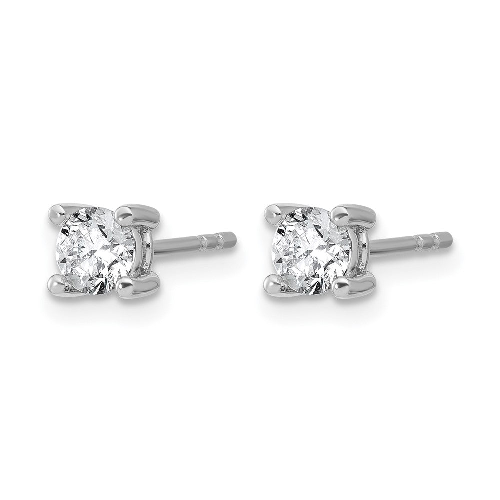 14K White Gold 2/3 Ctw Lab Grown Diamond Vs+ F+ Round 4 Prong Heavy Wt. Stud Earrings
