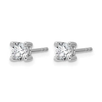 14K White Gold 2/3 Ctw Lab Grown Diamond Vs+ F+ Round 4 Prong Heavy Wt. Stud Earrings