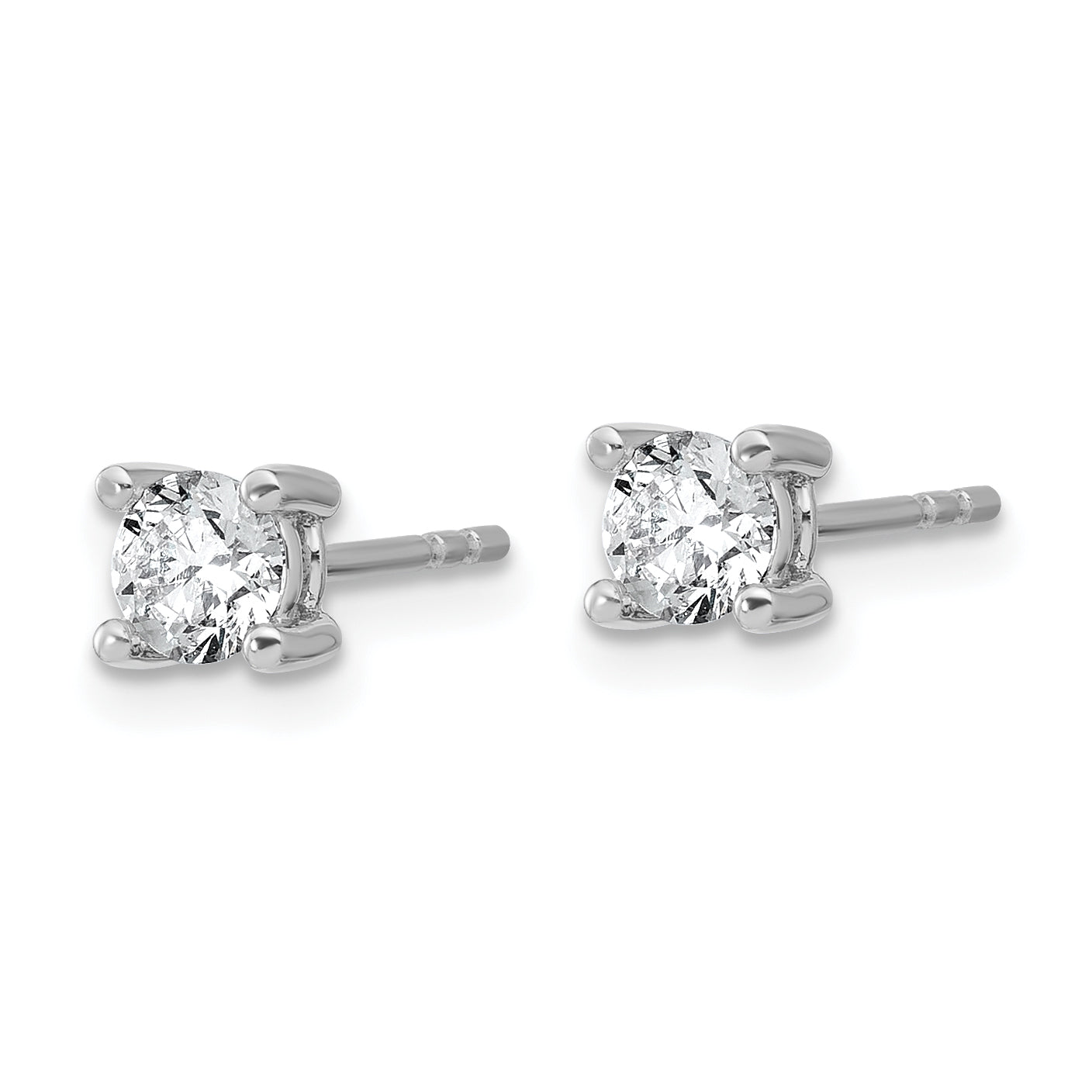 14k White Gold 2/3 ctw Lab Grown Diamond VS/SI+ G+ Round 4 Prong Heavy Wt. Stud Earrings