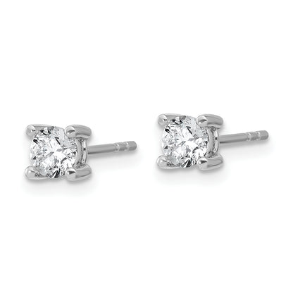 14k White Gold 2/3 ctw Lab Grown Diamond VS/SI+ G+ Round 4 Prong Heavy Wt. Stud Earrings