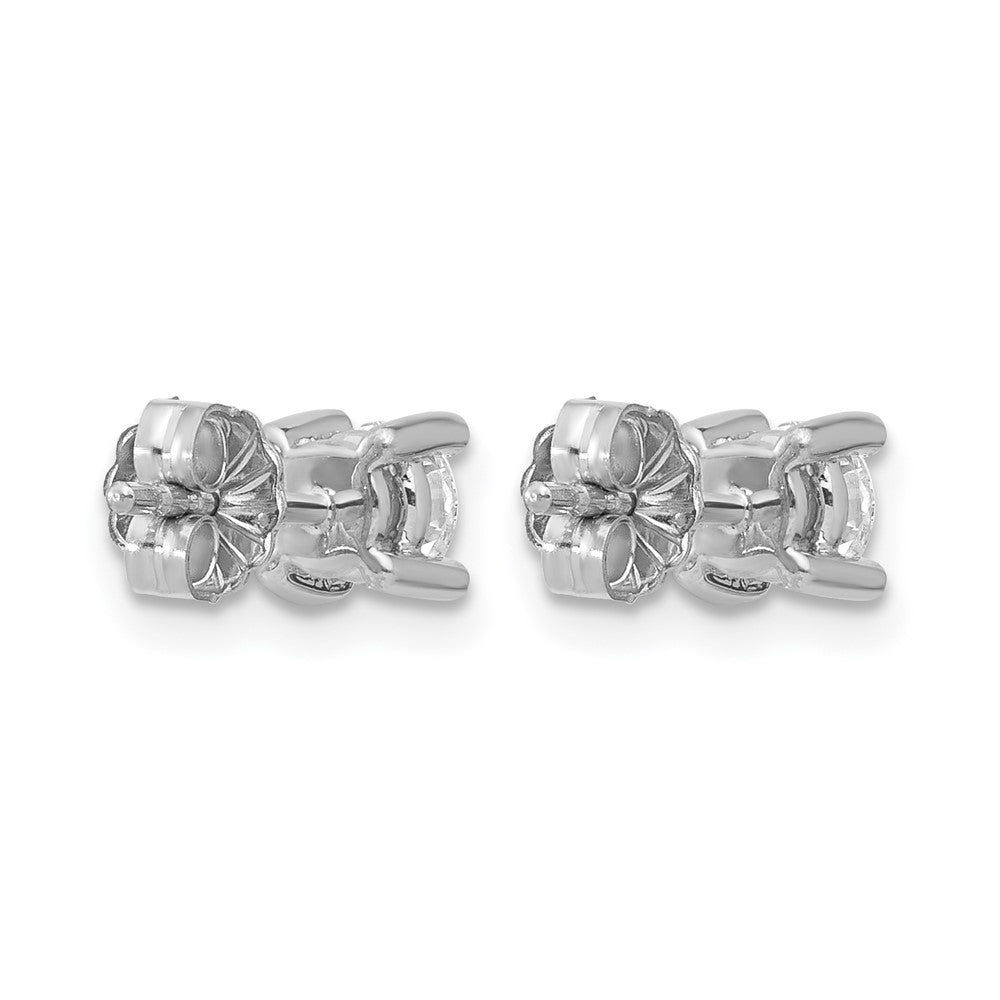 14k White Gold 2/3 ctw Lab Grown Diamond VS/SI+ G+ Round 4 Prong Heavy Wt. Stud Earrings