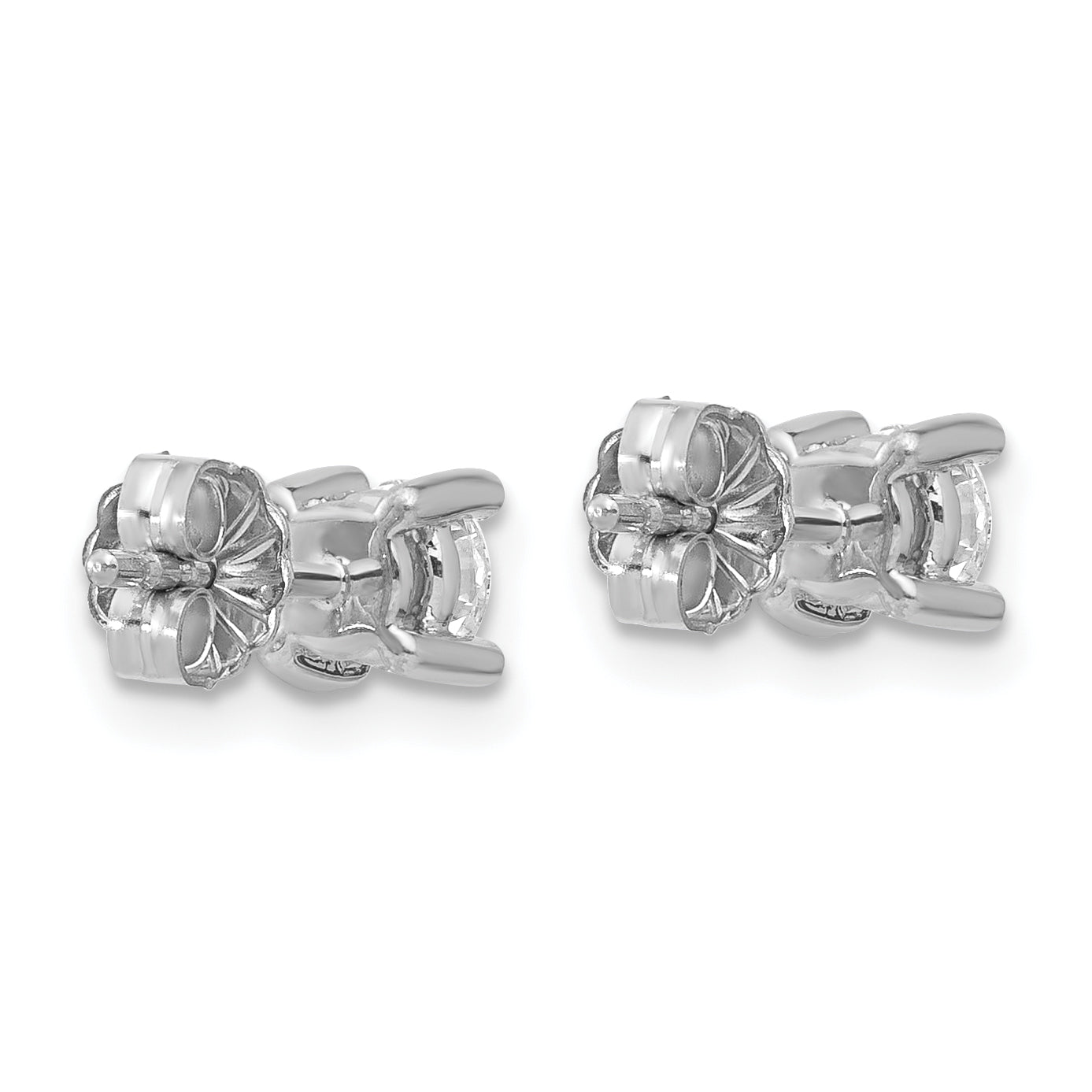 14k White Gold 2/3 ctw Lab Grown Diamond VS/SI+ G+ Round 4 Prong Heavy Wt. Stud Earrings