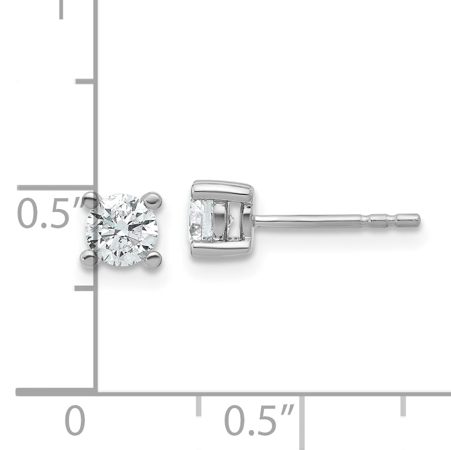 14k White Gold 2/3 ctw Lab Grown Diamond VS/SI+ G+ Round 4 Prong Heavy Wt. Stud Earrings