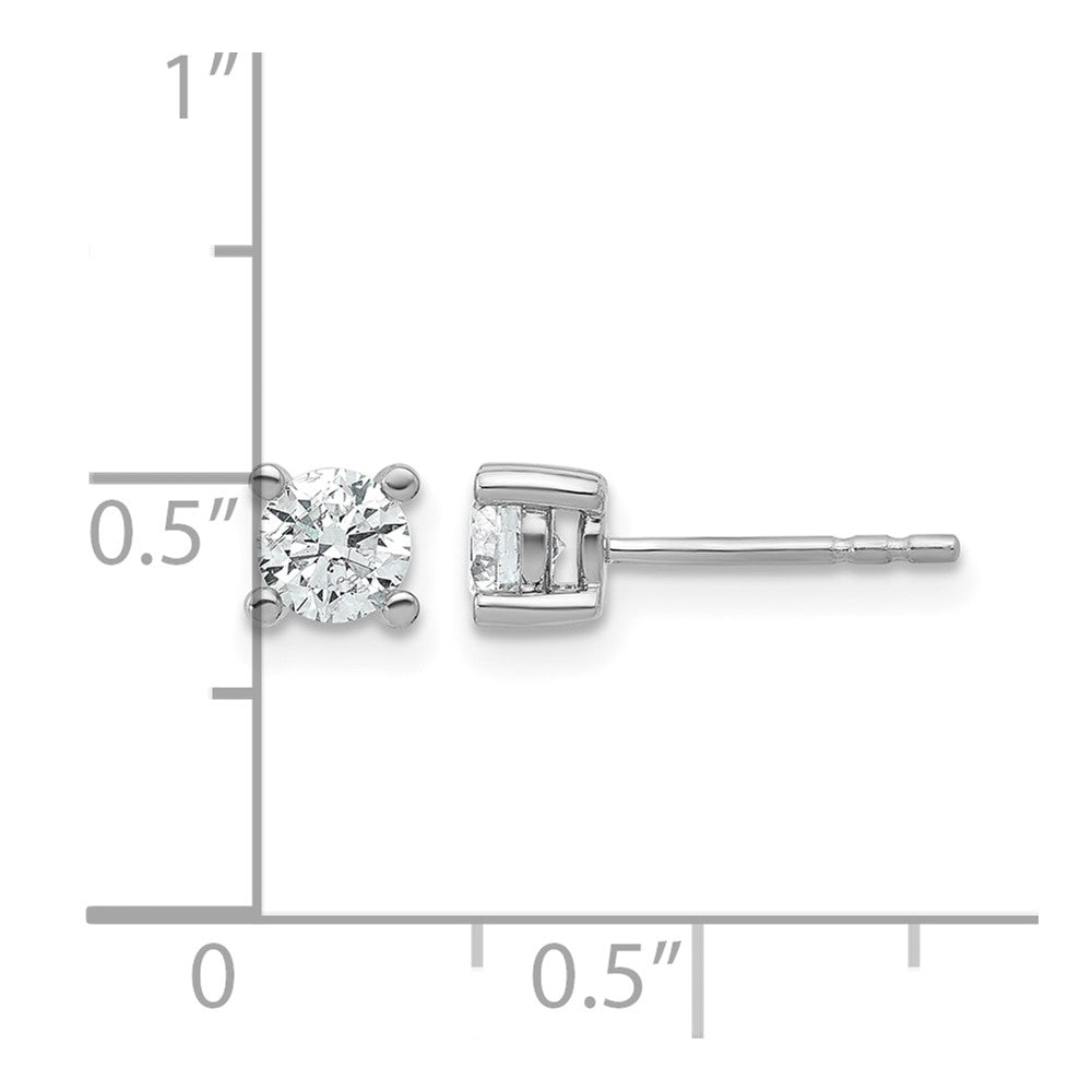14K White Gold 2/3 Ctw Lab Grown Diamond Vs+ F+ Round 4 Prong Heavy Wt. Stud Earrings