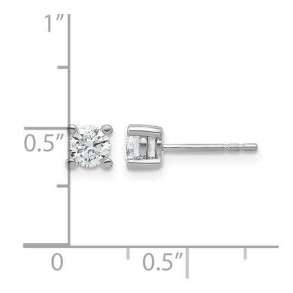 14K White Gold 2/3 Ctw Lab Grown Diamond Vs+ F+ Round 4 Prong Heavy Wt. Stud Earrings