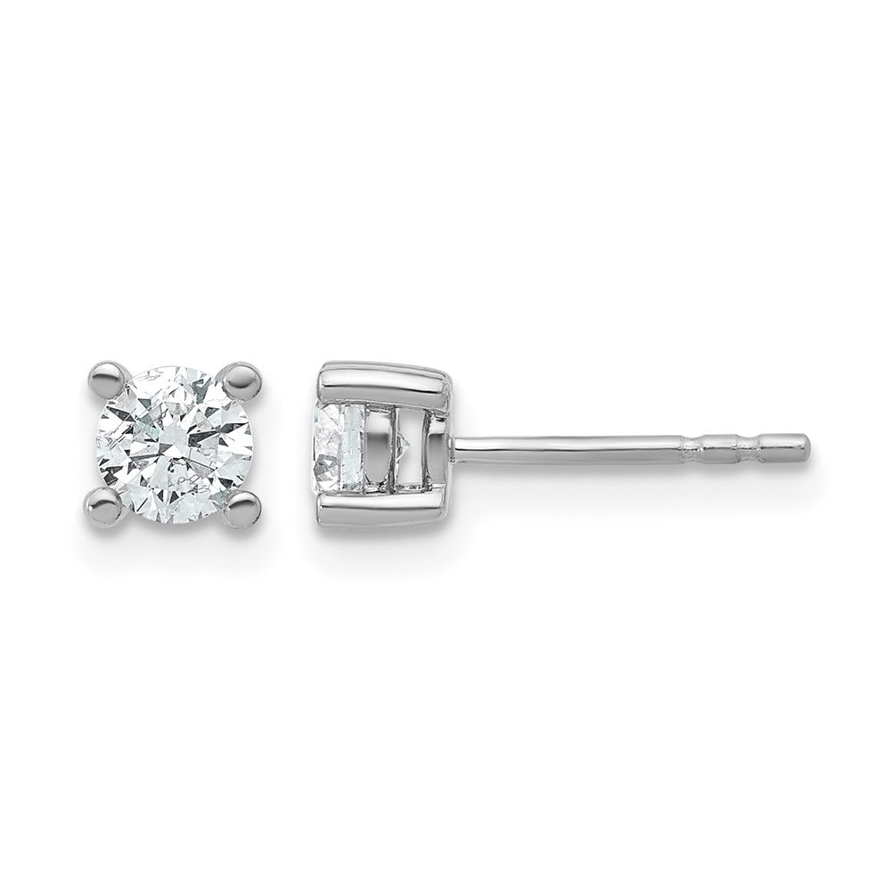 14K White Gold 2/3 Ctw Certified Lab Grown Diamond Vs+ F+ Round 4 Prong Heavy Wt. Stud Earrings