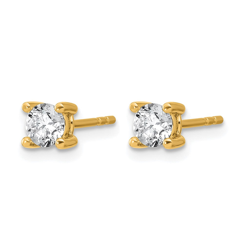 14k Yellow Gold 2/3 ct Certified Lab Grown Diamond VS/SI+ G+ Round Four Prong Stud Post Earrings