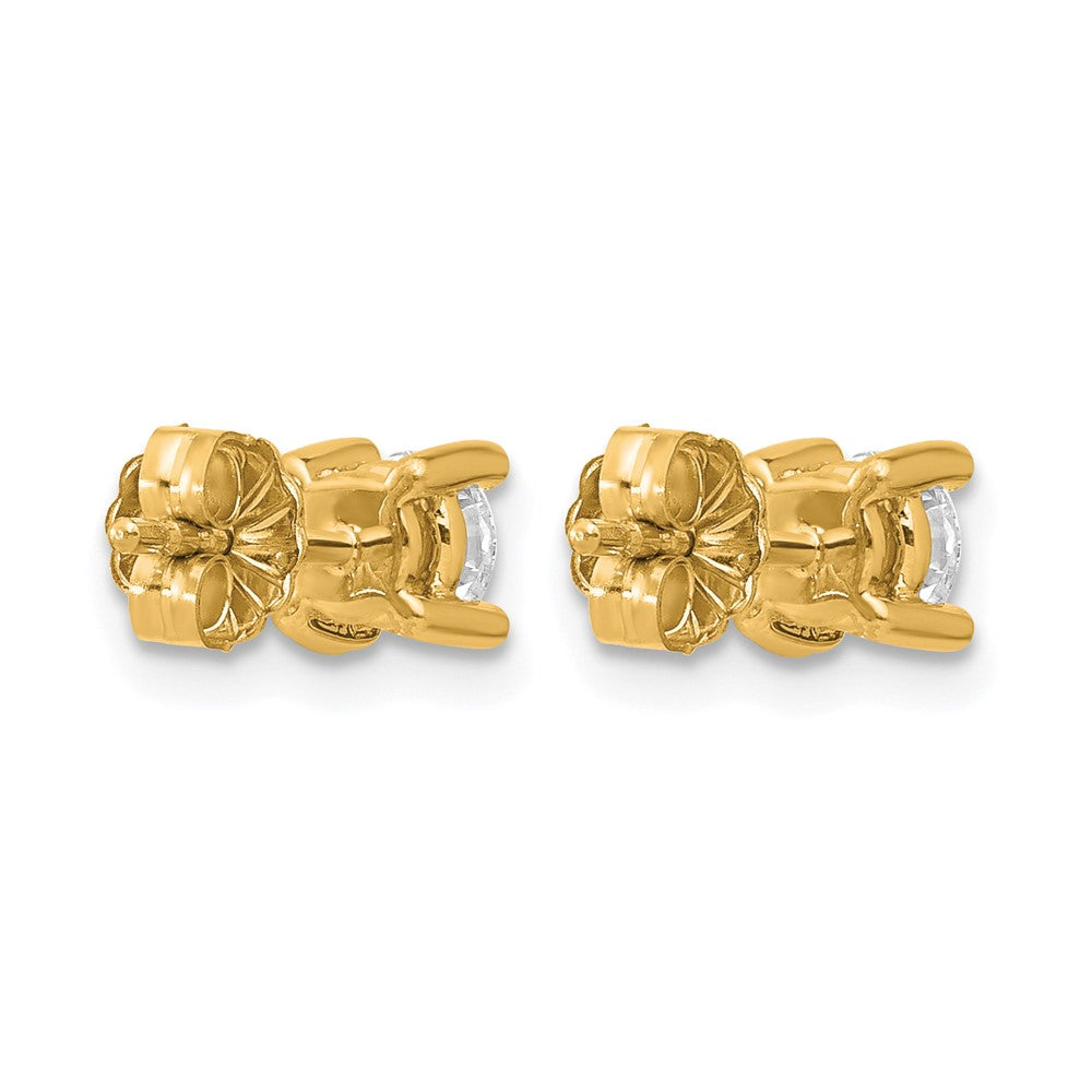 14k Yellow Gold 2/3 ctw Lab Grown Diamond VS/SI+ G+ Round 4 Prong Heavy Wt. Stud Earrings