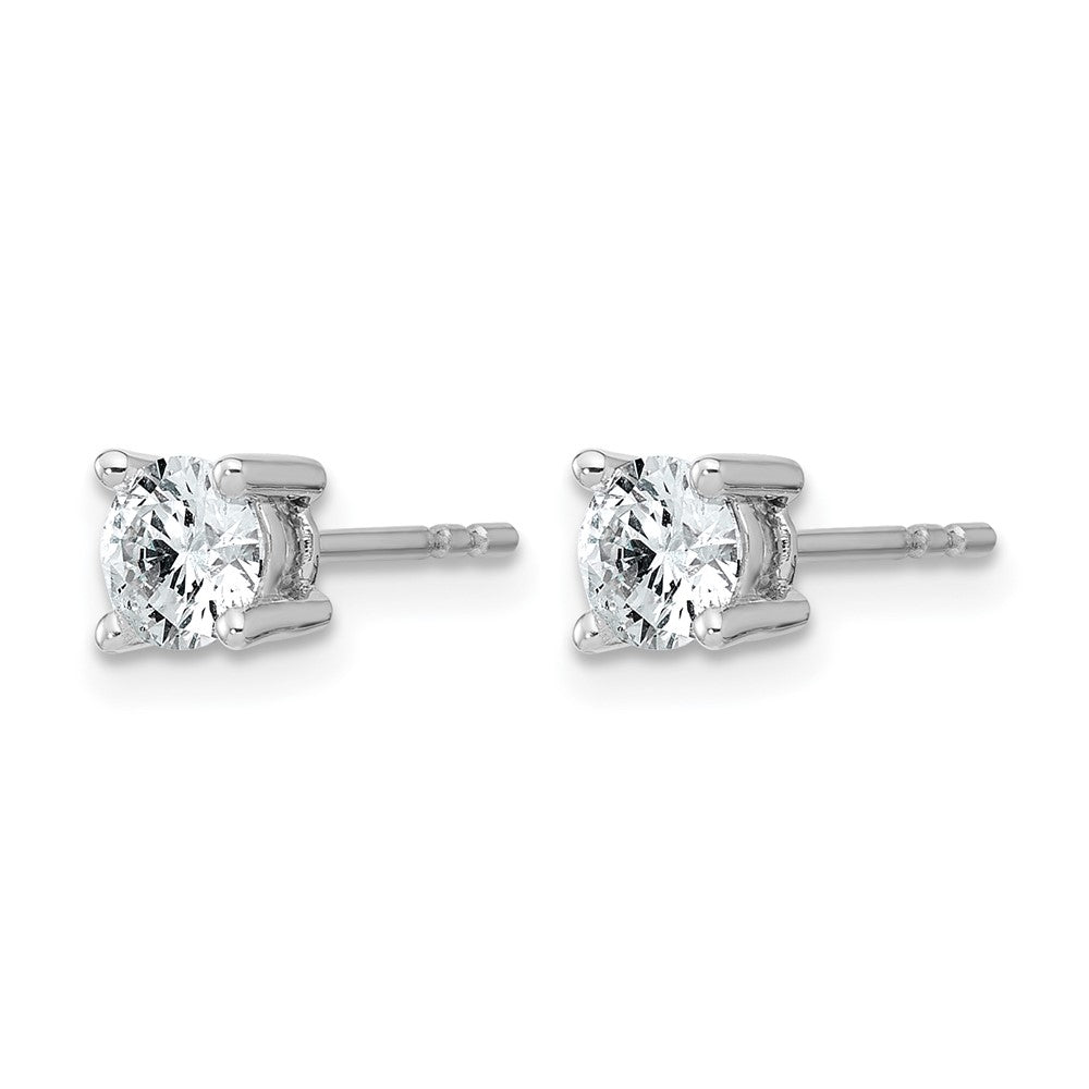 14K White Gold 3/4 Ctw Lab Grown Diamond Vs+ F+ Round 4 Prong Heavy Wt. Stud Earrings