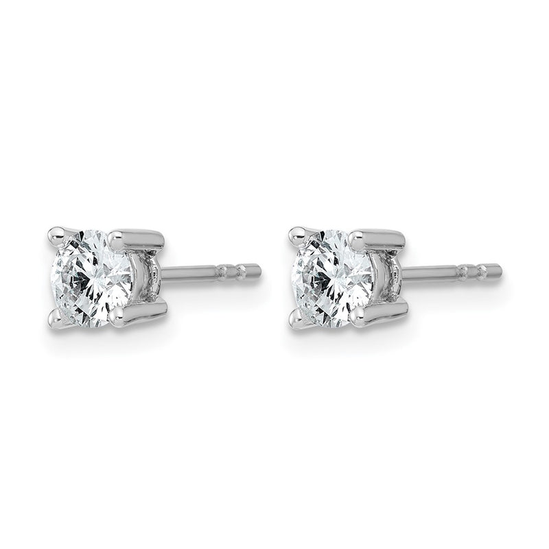 14K White Gold 3/4 Ctw Lab Grown Diamond Vs+ F+ Round 4 Prong Heavy Wt. Stud Earrings