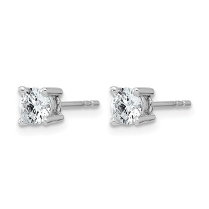 14K White Gold 3/4 Ctw Certified Lab Grown Diamond Vs+ F+ Round 4 Prong Heavy Wt. Stud Earrings