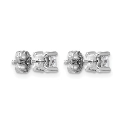 14K White Gold 3/4 Ctw Certified Lab Grown Diamond Vs+ F+ Round 4 Prong Heavy Wt. Stud Earrings