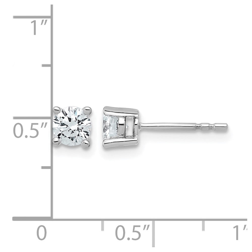 14k White Gold 3/4 ctw Certified Lab Grown Diamond VS/SI+ G+ Round 4 Prong Heavy Wt. Stud Earrings