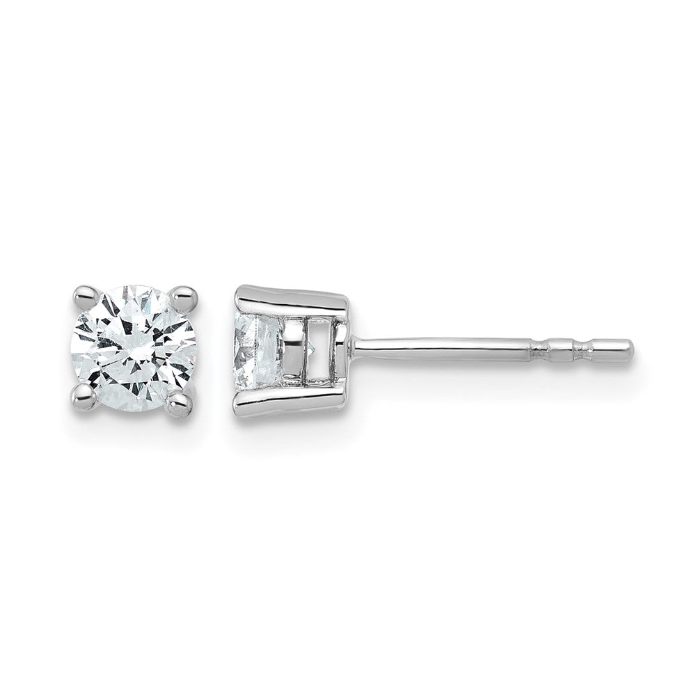 14k White Gold 3/4 ctw Lab Grown Diamond VS/SI+ G+ Round 4 Prong Heavy Wt. Stud Earrings