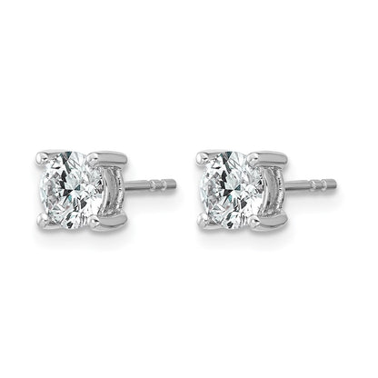 10K White Gold Round 4-Prong 1.00Ct. Diamond Stud Earrings