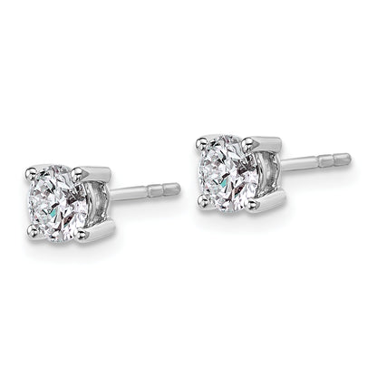 10K White Gold Round 4-Prong 1.00Ct. Diamond Stud Earrings