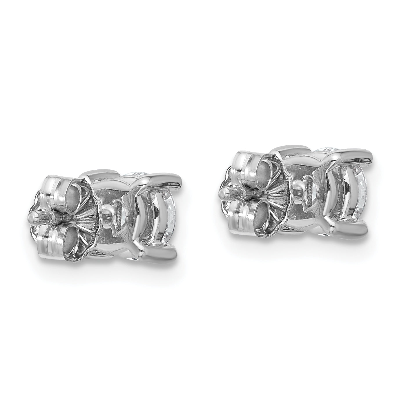 14k White Gold 1 ctw Lab Grown Diamond VS/SI+ G+ Round 4 Prong Heavy Wt. Stud Earrings