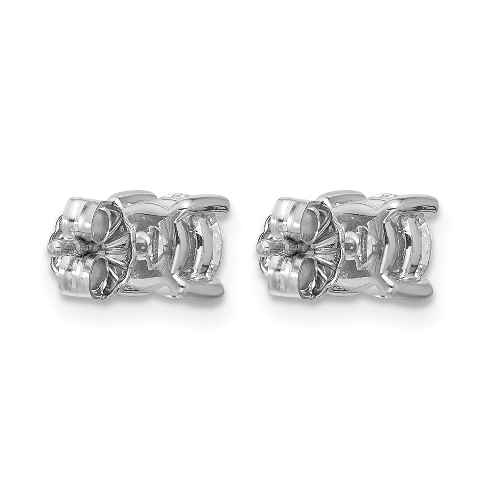14k White Gold 1 Ct. Certified Lab Grown Diamond VS+ F+ Round Four Prong Stud Post Earrings