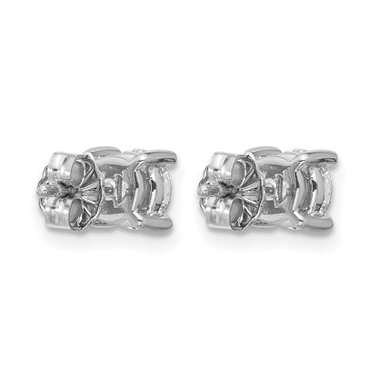 14k White Gold 1 Ct. Certified Lab Grown Diamond VS+ F+ Round Four Prong Stud Post Earrings