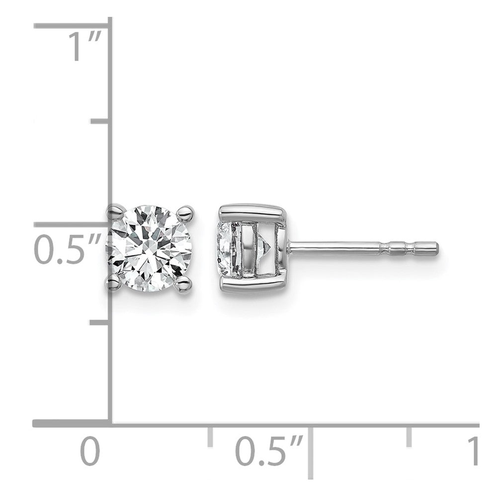 10K White Gold Round 4-Prong 1.00Ct. Diamond Stud Earrings